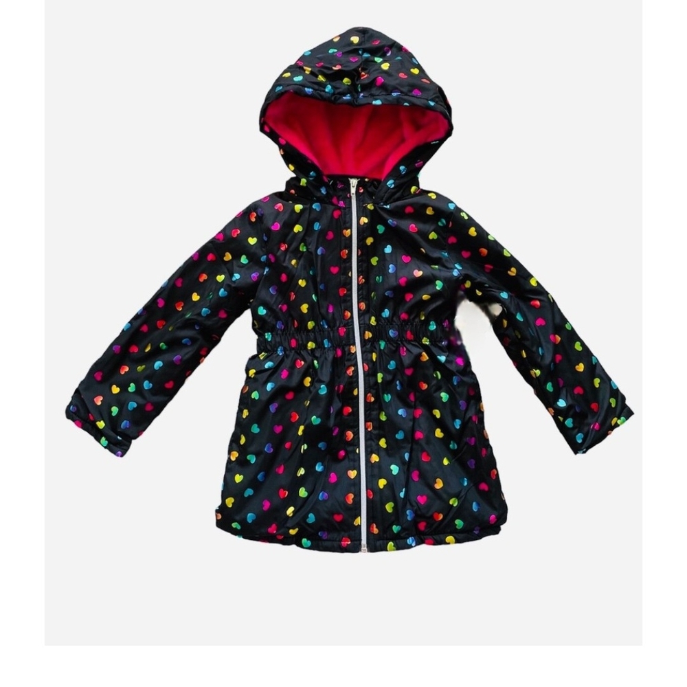 Penelope Mack Black Heart Print Kids Jacket